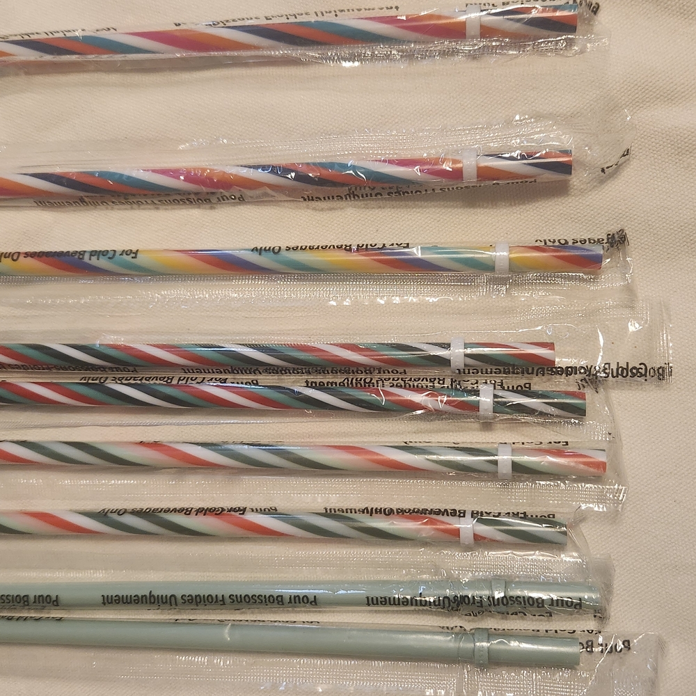 Colorful Striped Party Straws
